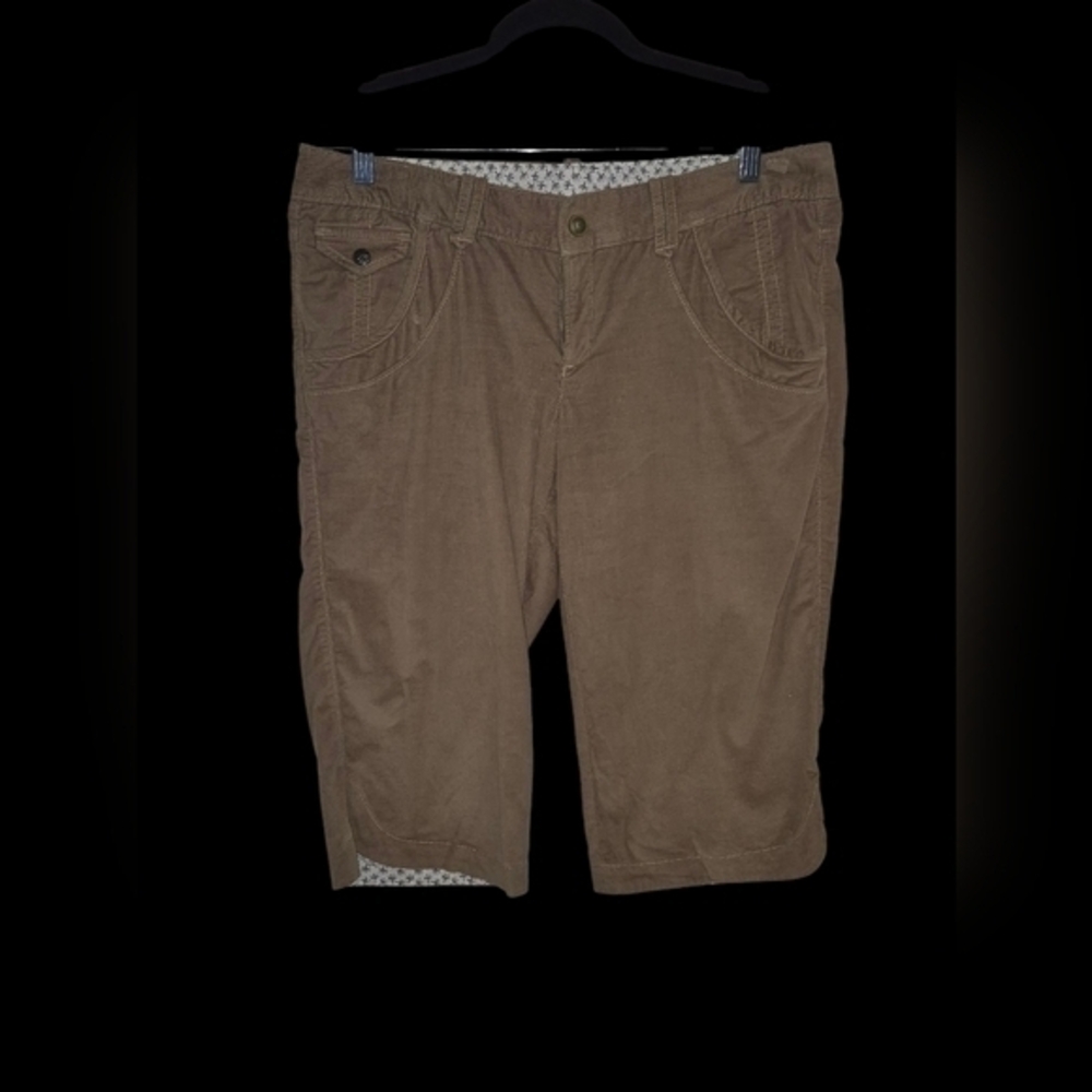 Athleta Seaside 5 Pocket Light Brown Corduroy Shorts Sz 10